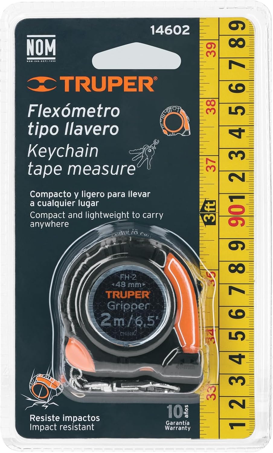 TRUPER FH-2 Gripper Keychain Tape Rule