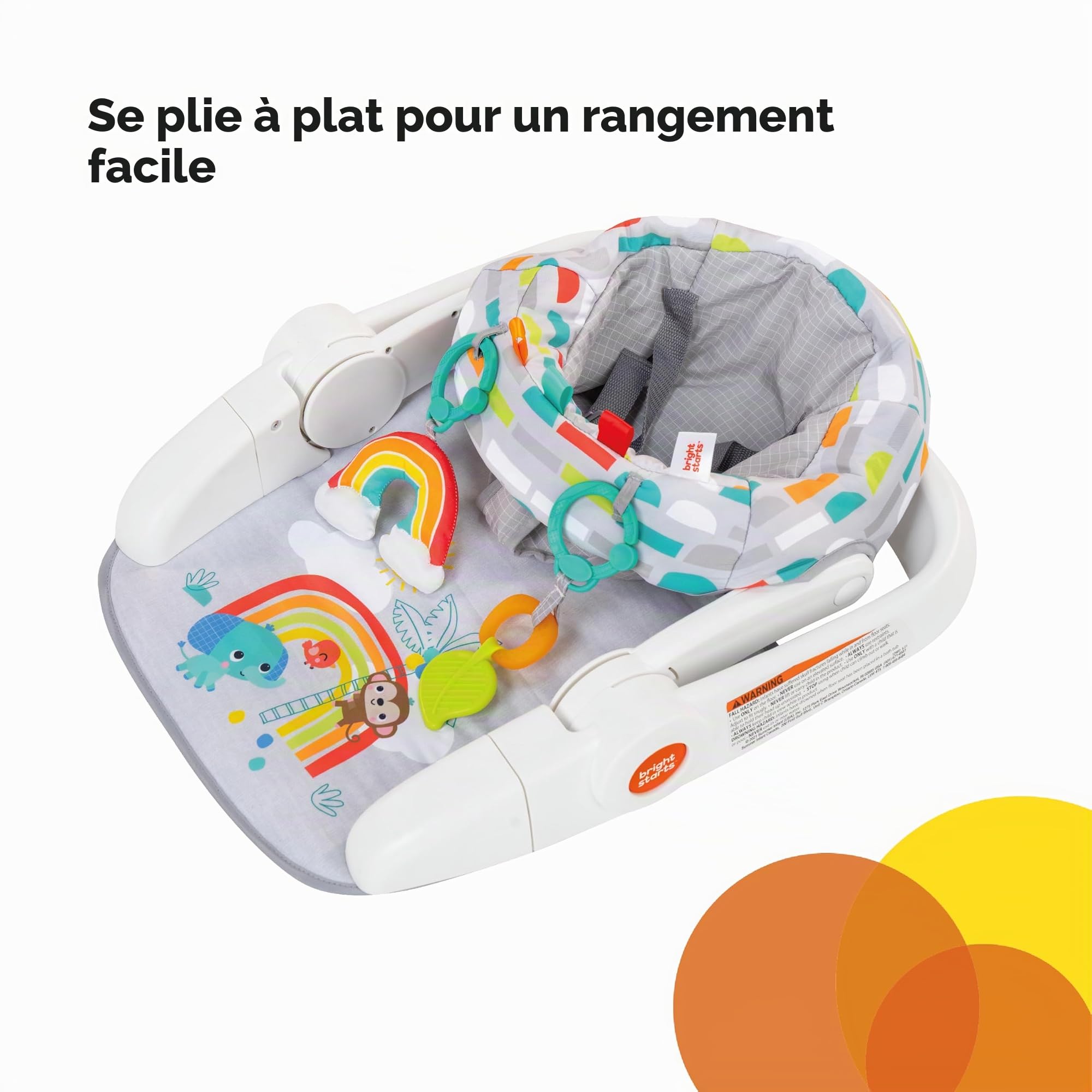 Bright Starts Siège transat Learn to sit 2 positions avec jouets, Unisexe, enfants de 4 à 12 mois, Playful Paradise