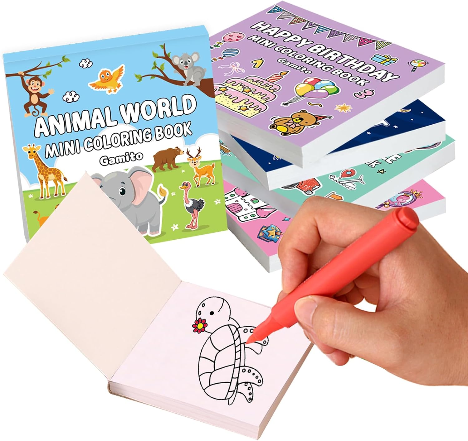 6-Pack Mini Coloring Book for Adults, Travel Small Coloring Books, Pocket Size Adults Relaxation Coloring Books Stress Relief Adult Mini Coloring Book