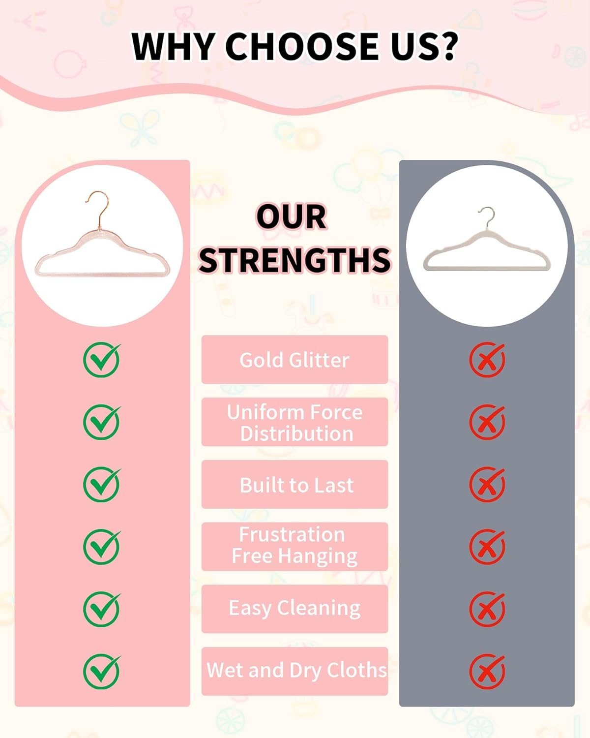 Baby Nursery Closet Hangers, Ultra-Thin Laundry Infant Pant Hangers for Newborn Clothes - Child Pant Rack for Toddler