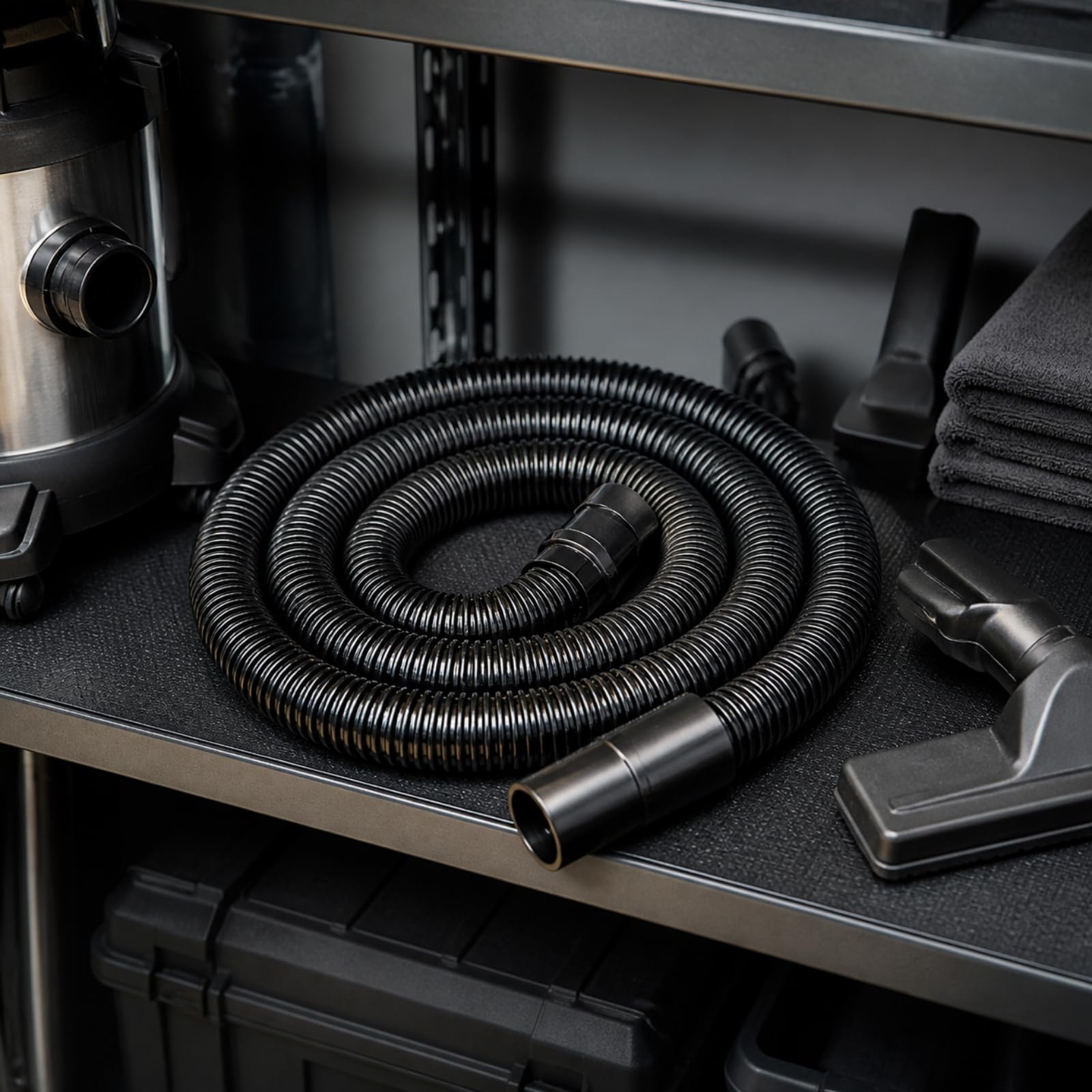 Amagogo Tubo Aspiratore Telescopico Flessibile con Ugello Piatto per Aspirapolvere con Connettori Stampati E Adattatore per Pulizia Domestica Industriale, 5M