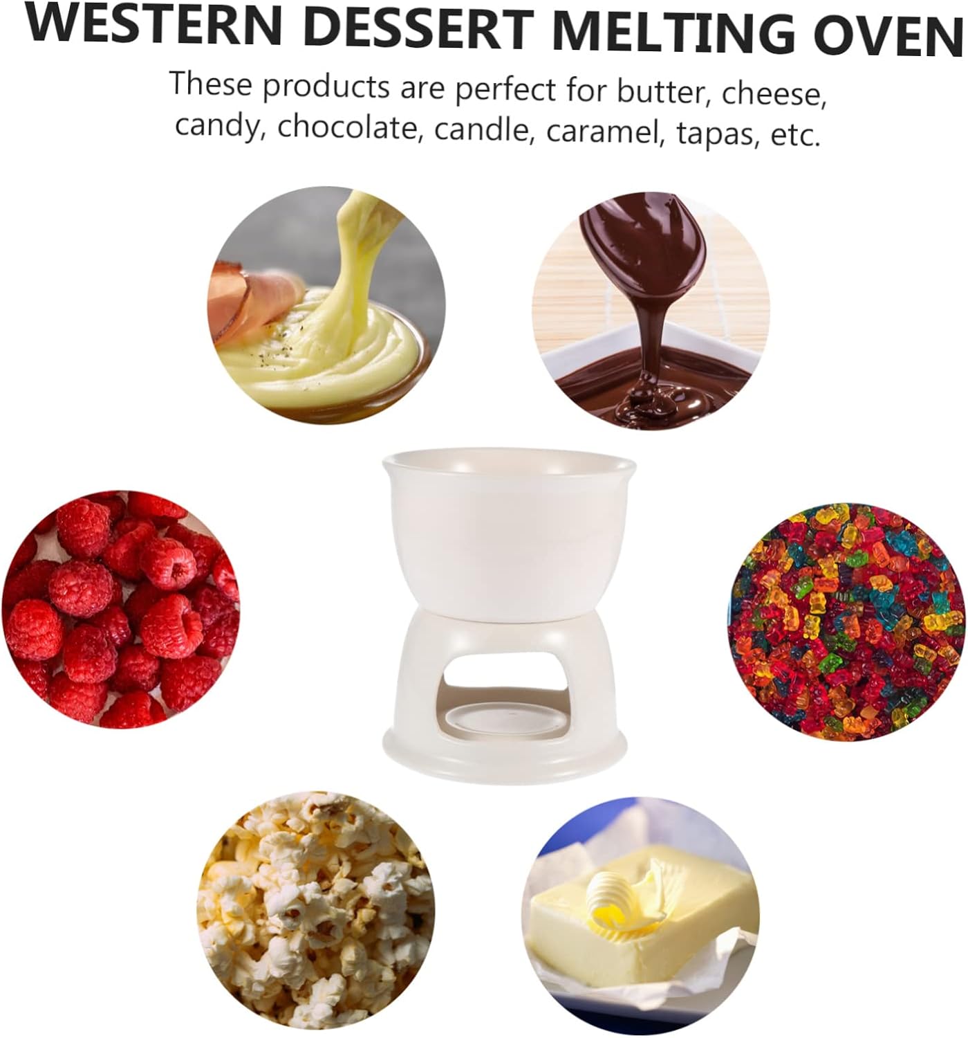 Ciieeo Adorable Retro Ceramic Melting Pot Household Fondue Ice Fondue Chocolate Melting Oven Candle Holder