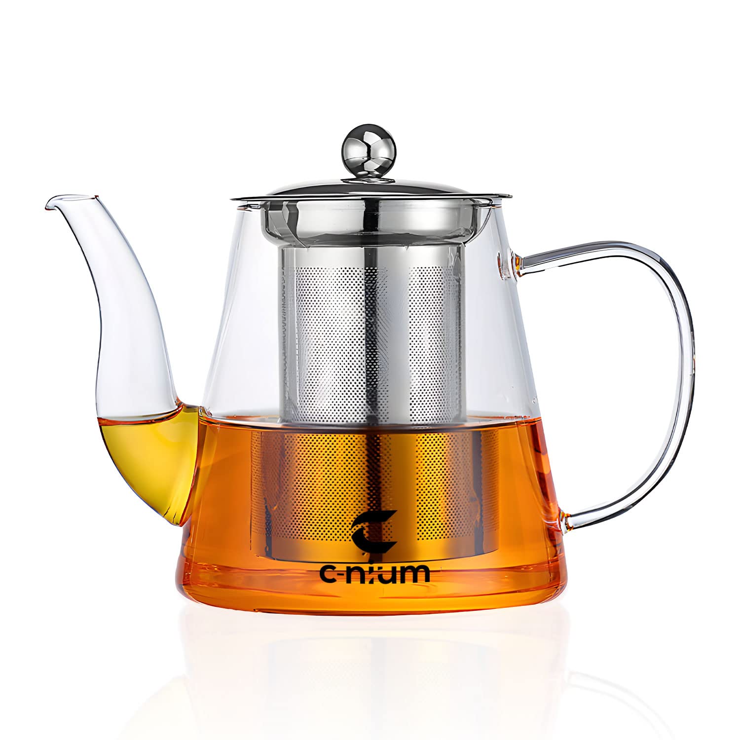 Triangular Glass Teapot with Infuser, Borosilicate Glass Pitcher & Stainless Steel Fine-Mesh Filter, Teapot 550ml/19oz Tea Kettle Stovetop Safe Blooming and Loose Leaf Tea Maker Set