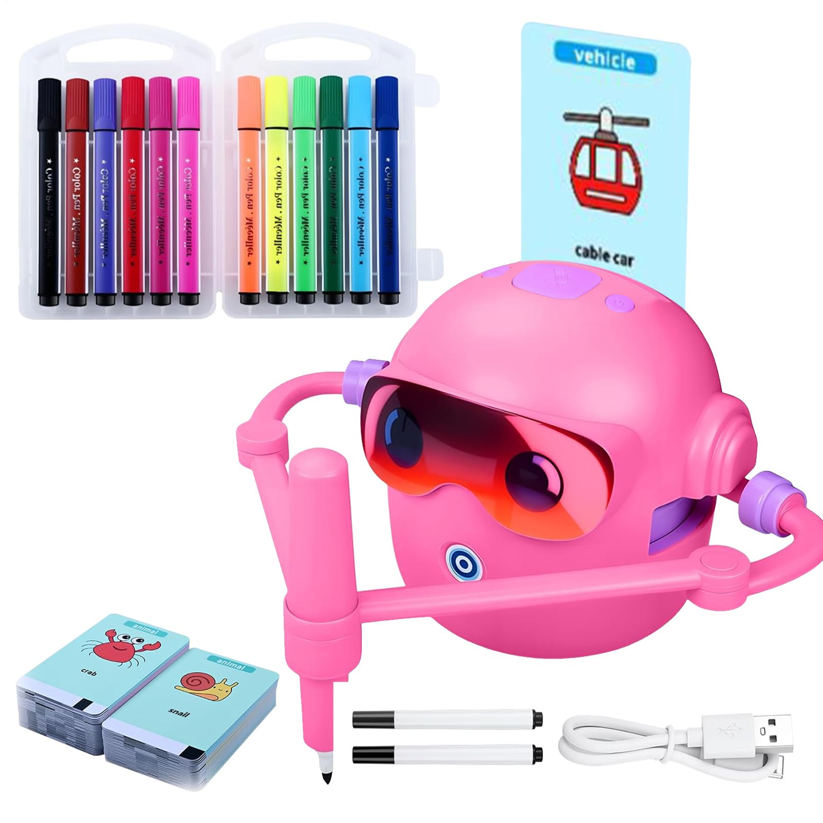 Robot da Disegno per Bambini,Batteria Ricaricabile con Capacità da 1800 mAh | Robot Per Disegnare Per Bambini - Per, Ragazzi E Ragazze, Ideale Per Viaggi, Scuola E Asilo Infantile