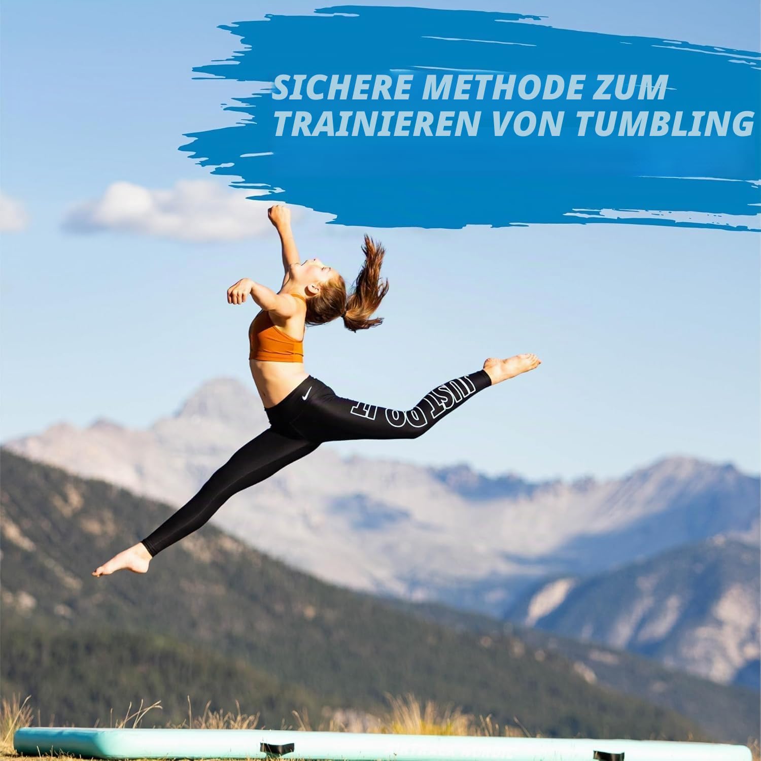 AirTrack Nordic Home Special Edition Air Track Matte 3m/4m/5m/6m/7m/8m mit Luftpumpe, Turnmatte Aufblasbar für Gymnastik, Yoga, Langlebig & Einfach zu Transportiere Air Tracking Gymnastikmatte Zuhause