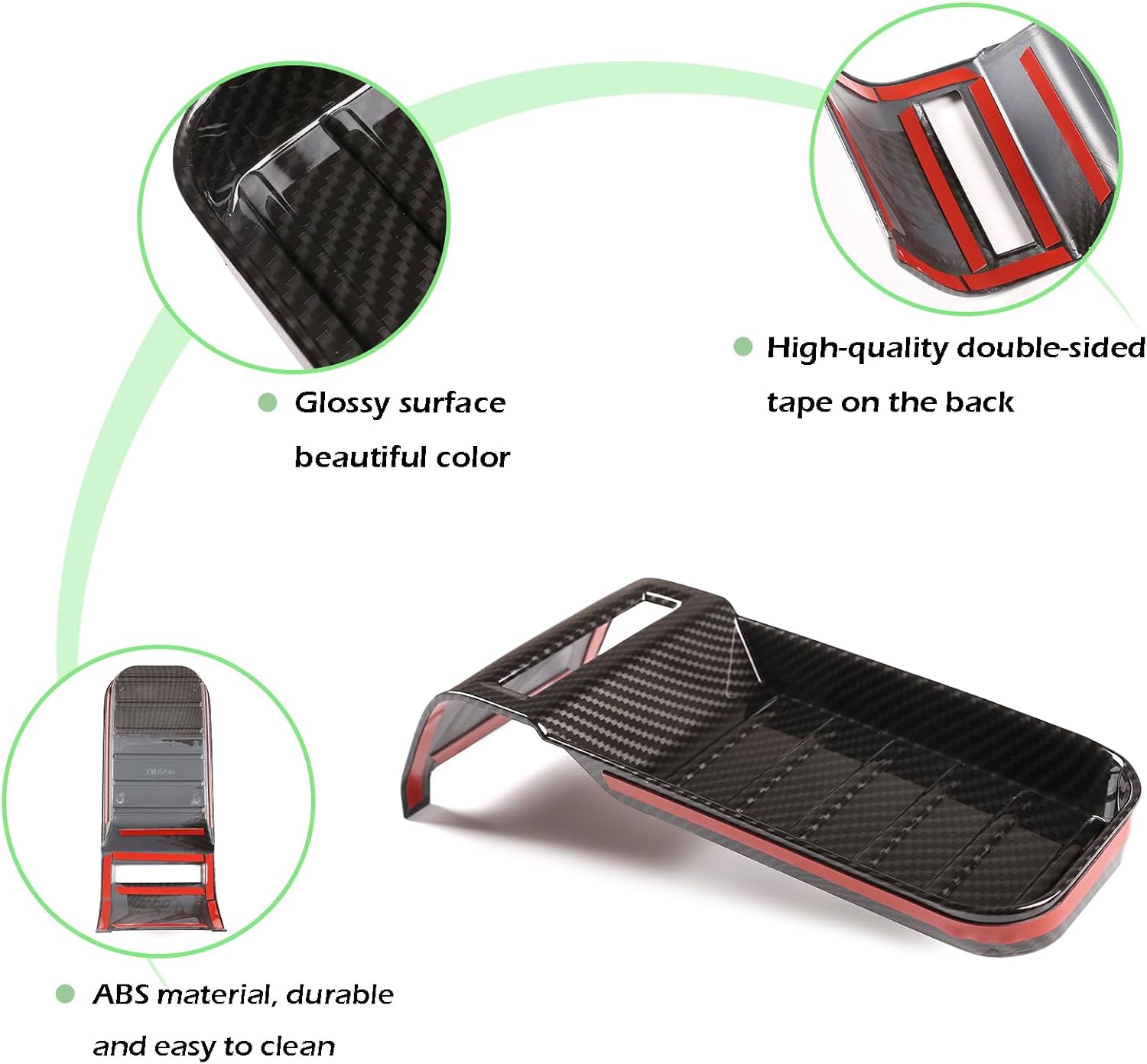 LLKUANG Center Console Armrest Box Storage Box Cover Slot Sticker Car Accessories for Toyota Tundra 2014-2021 ABS Plastic (Carbon Fiber Style)
