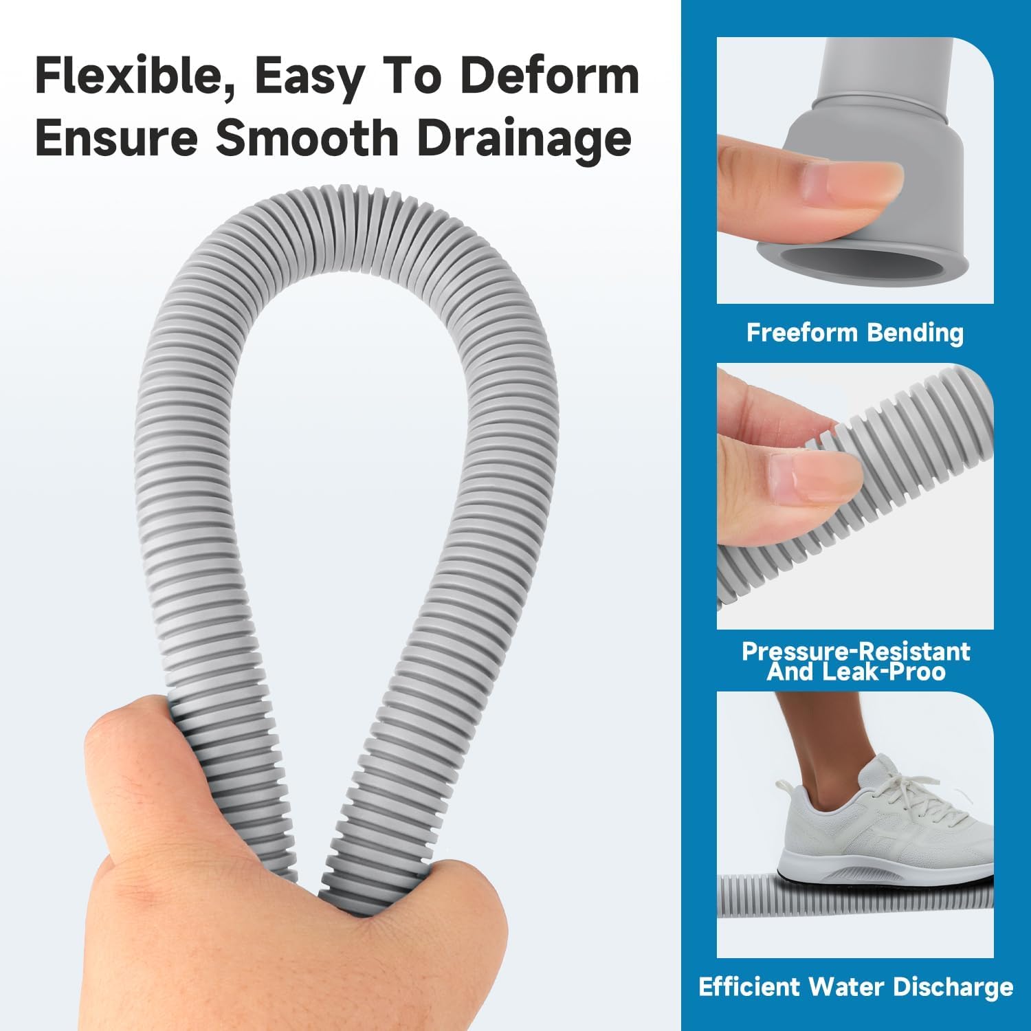 9.3Ft Dishwasher Drain Hose with 2 Clamps Compatible with Samsung DW80R2031US DW80J3020US DW7933LRASR DW80F600UTS Replace#: DD81-02636A DD67-00059A DD81-02331A