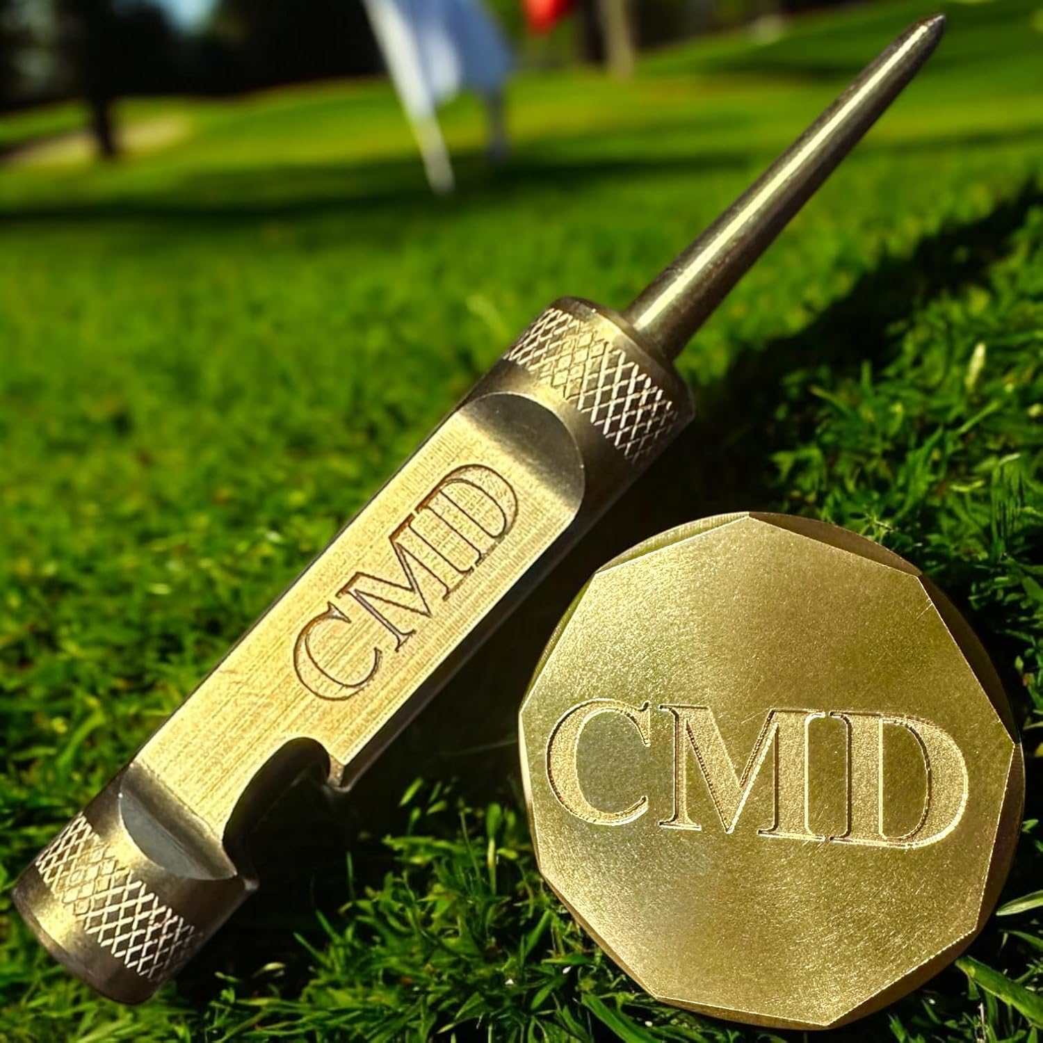 Personalized Golf Ball Marker & Golf Divot Tool - Solid Brass, 100% USA-Made Custom Golf Accessories for Men and Perfect Gifts for Golfers