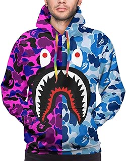 Unisex Hoodies Bape Blood Shark 3D Print Plus Velvet Pullover Hooded Sweatshirts for Mens/Womens - coolthings.us