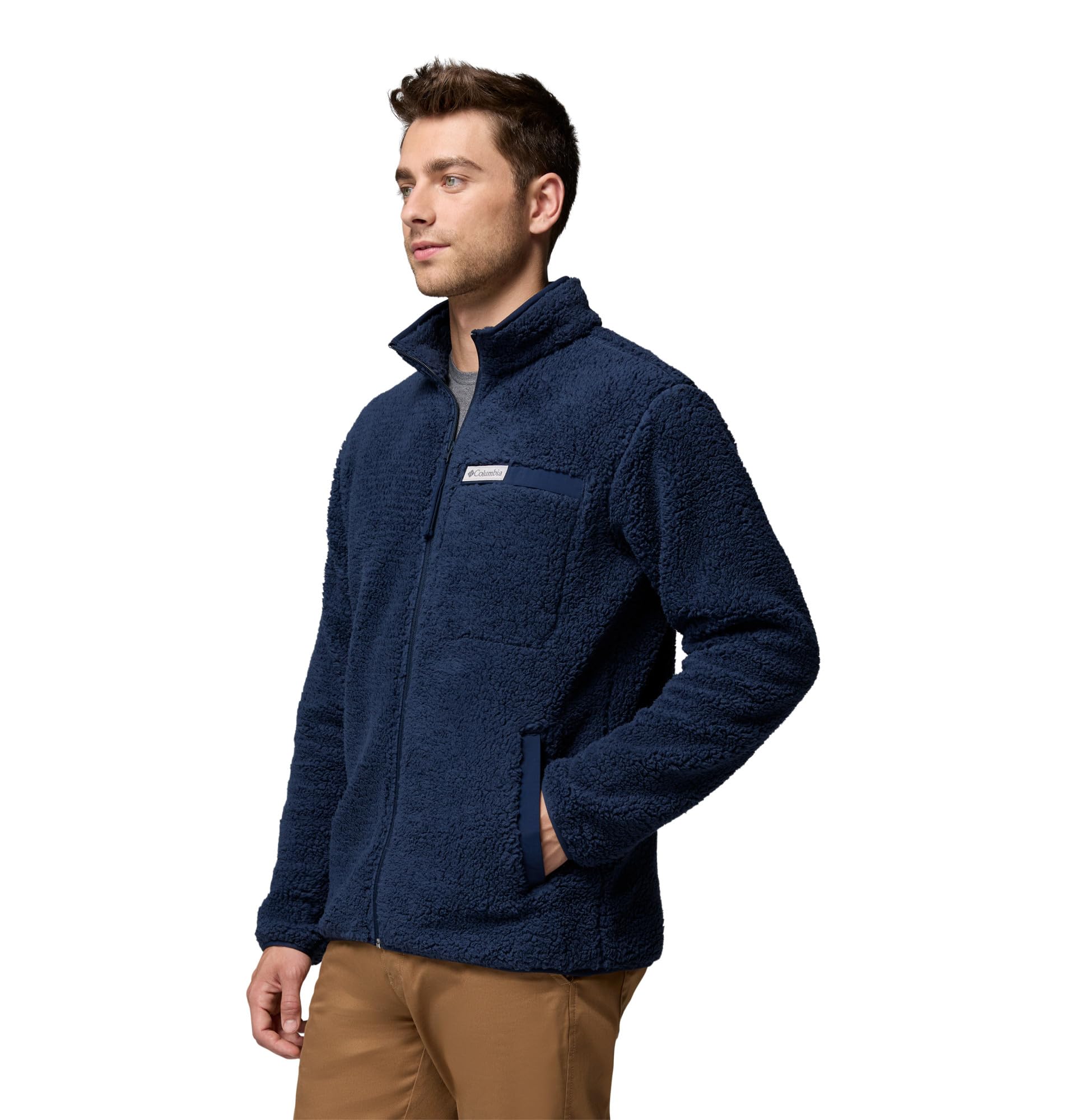 Columbia Męska kurtka polarowa Rugged Ridge z wysokim runem, zamek błyskawiczny na całej długości, Collegiate Navy, L