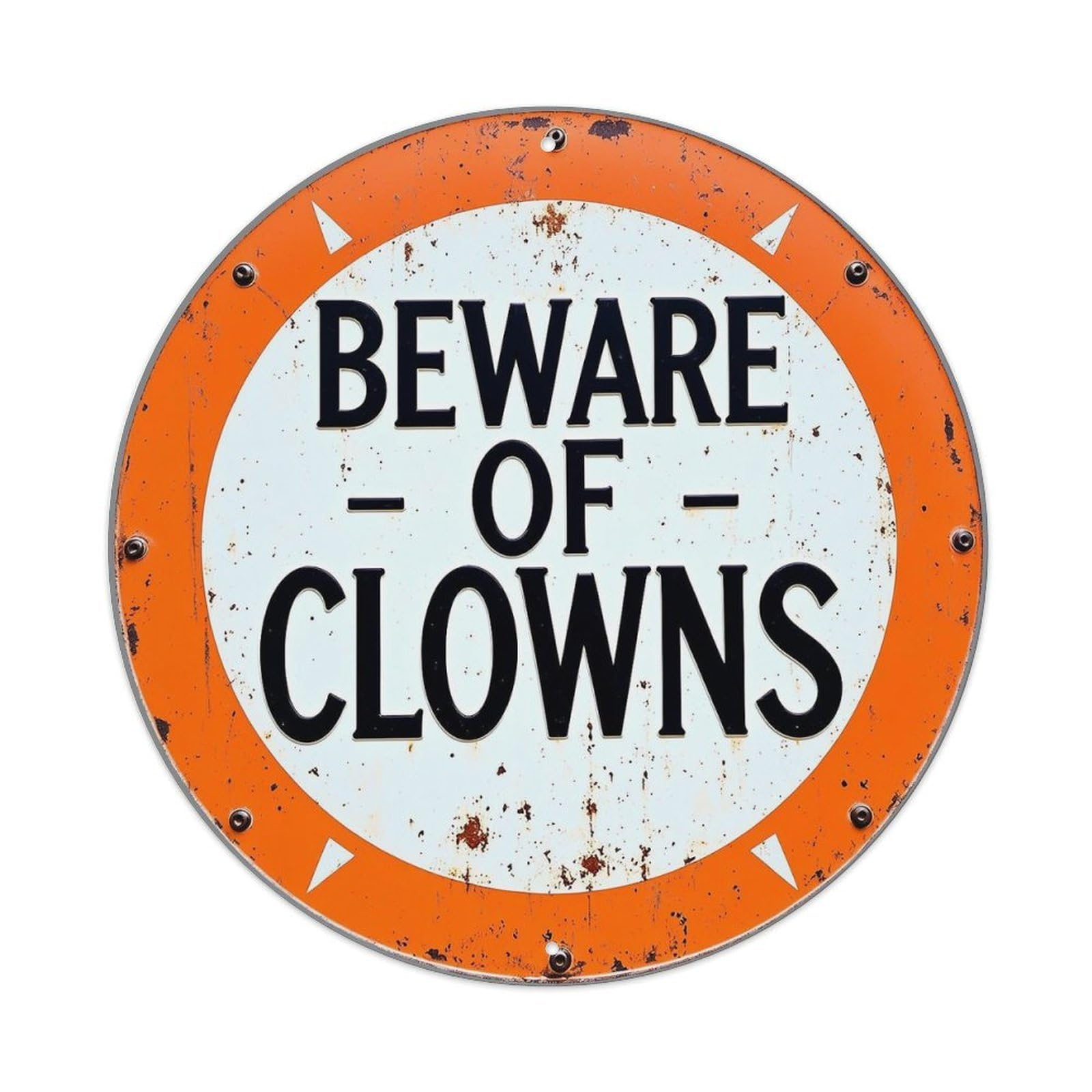 Beware Of Clowns Sign Pattern Tin Sign Metal Poster Vintage Metal Signs for Home Man Cave Bar Cafe Kitchen laundry room Wall Decorations Gift 8x8Inch