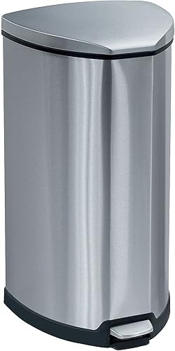 Miniatura 2 de Safco Productos Papelera de acero inoxidable, 10 galones, acero inoxidable