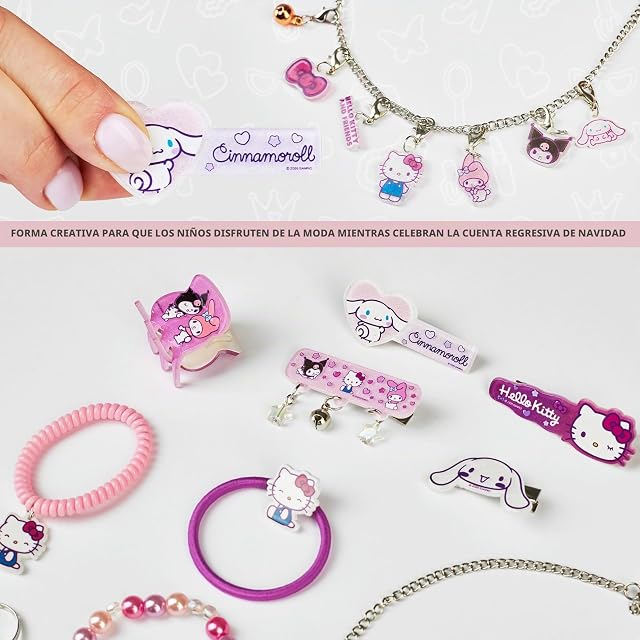 Foto 5 de 6 de Get Trend Hello Kitty Sanrio Calendario de Adviento 2026 Accesorios Pelo Niña y Joyería, Coleteros, Pinzas