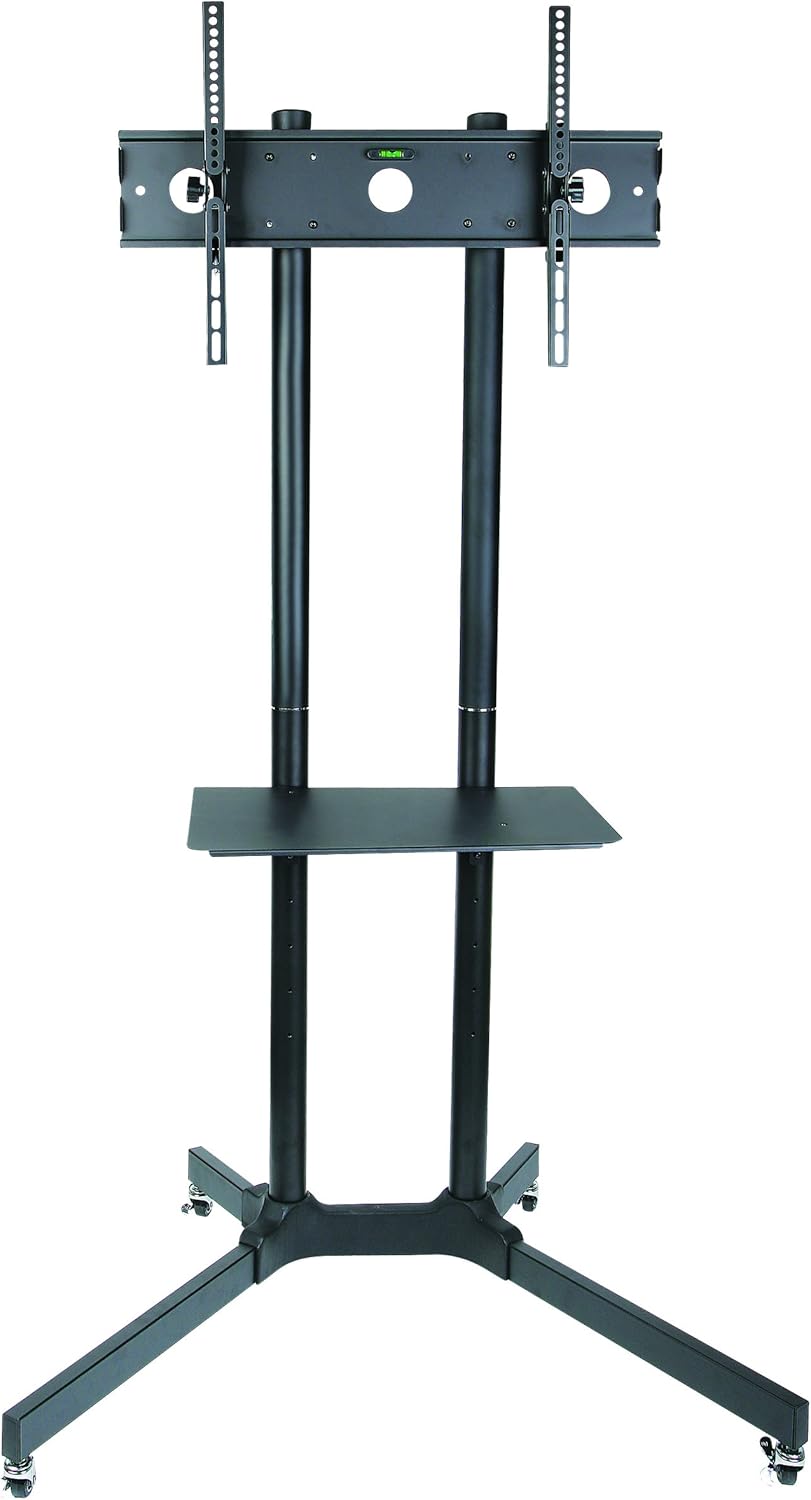 Components of the Ergosolid Falco-40 TV stand laid out before assembly.