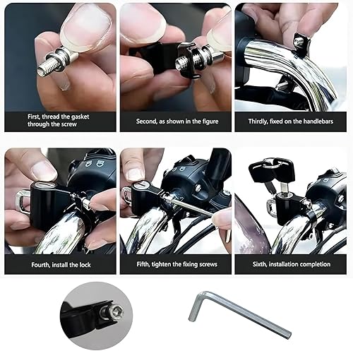 Miniatura 3 de 2 accesorios de bloqueo de seguridad para casco de motocicleta, antirrobo, fijo, multifunción, con llave para motocicletas, bicicletas, bicicleta