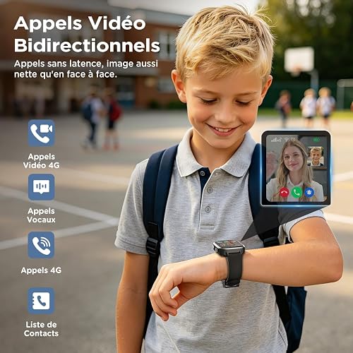 Sanorum Children's Smartwatch with GPS, Video Calls, SOS, Gift, Black - 2