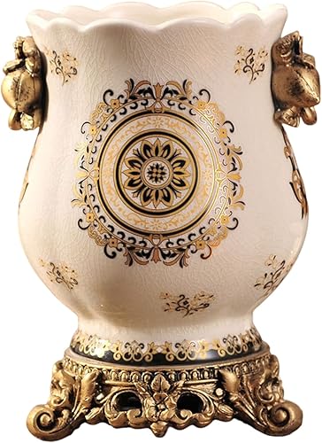 Miniatura 9 de Jarrón chino de porcelana de cerámica para decoración del hogar, florero japonés de 10.5 pulgadas, recipiente sofisticado para ramas decorativas de