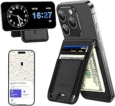for MagSafe Wallet Stand with Money Clip, Anti-Lost Magnetic Wallet for iPhone 17/16/15/14/13/12 Series, Works with Apple Find My, 8 Cards Holder, Leather RFID for iPhone Wallets, Black