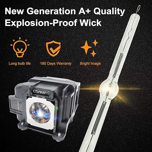 Miniatura 3 de A+Quality V13H010L78 ELP78 Bombilla de repuesto para proyector con carcasa compatible con elplp78 Epson CB-X22 EB-940 EB-945 EB-950W EB-955W EB-965