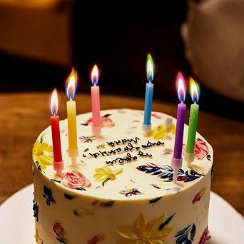 24 Piece Birthday Candles, with Holders Multicolour for Cake Decor