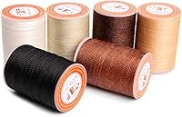 Vista 19 de FANDOL Cordón de poliéster encerado, cuerdas recubiertas de cera, impermeable, hilo redondo recubierto de cera para pulseras trenzadas, accesorios