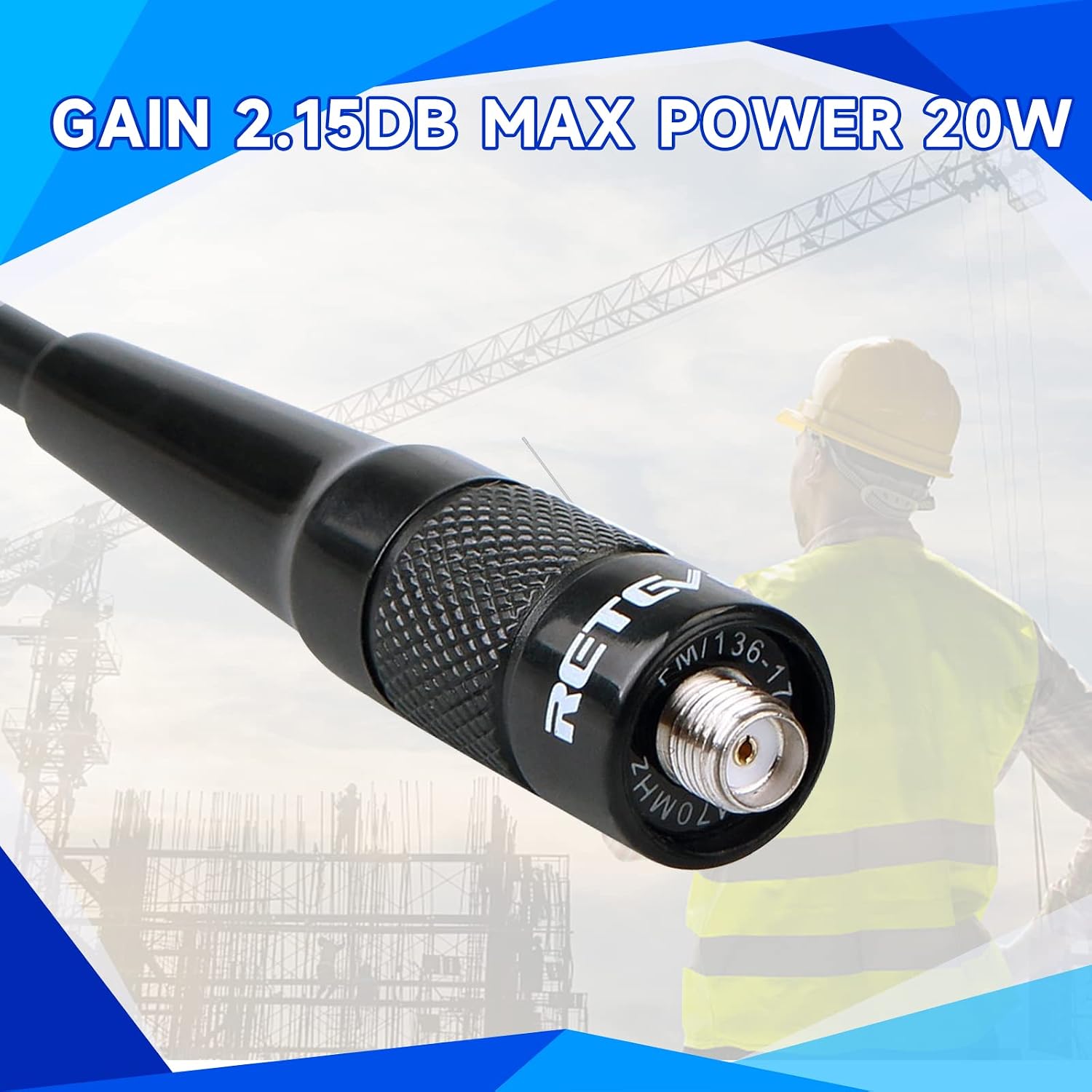 Retevis Two Way Radio SMA-F Antenna, 144/430MHz Dual Band Antenna, VSWR Less Than 1.5, for Retevis RA79 RT29 RT86 RT29D HD1 HD2, Compatible with BaoFeng UV-5R BF-F8HP Kenwood Walkie Talkies(5 Pack)