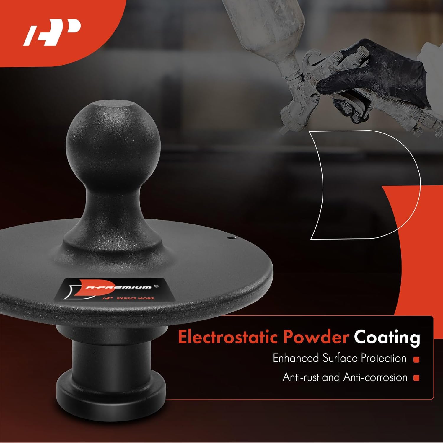 A-Premium Gooseneck Ball Adapter Hitch 2" King Pin and 2-5/16 Inch Ball Trailer Hitch with 30,000 lbs GTW For Tractor-Trailer Fifth Wheels - Replace# 2085295