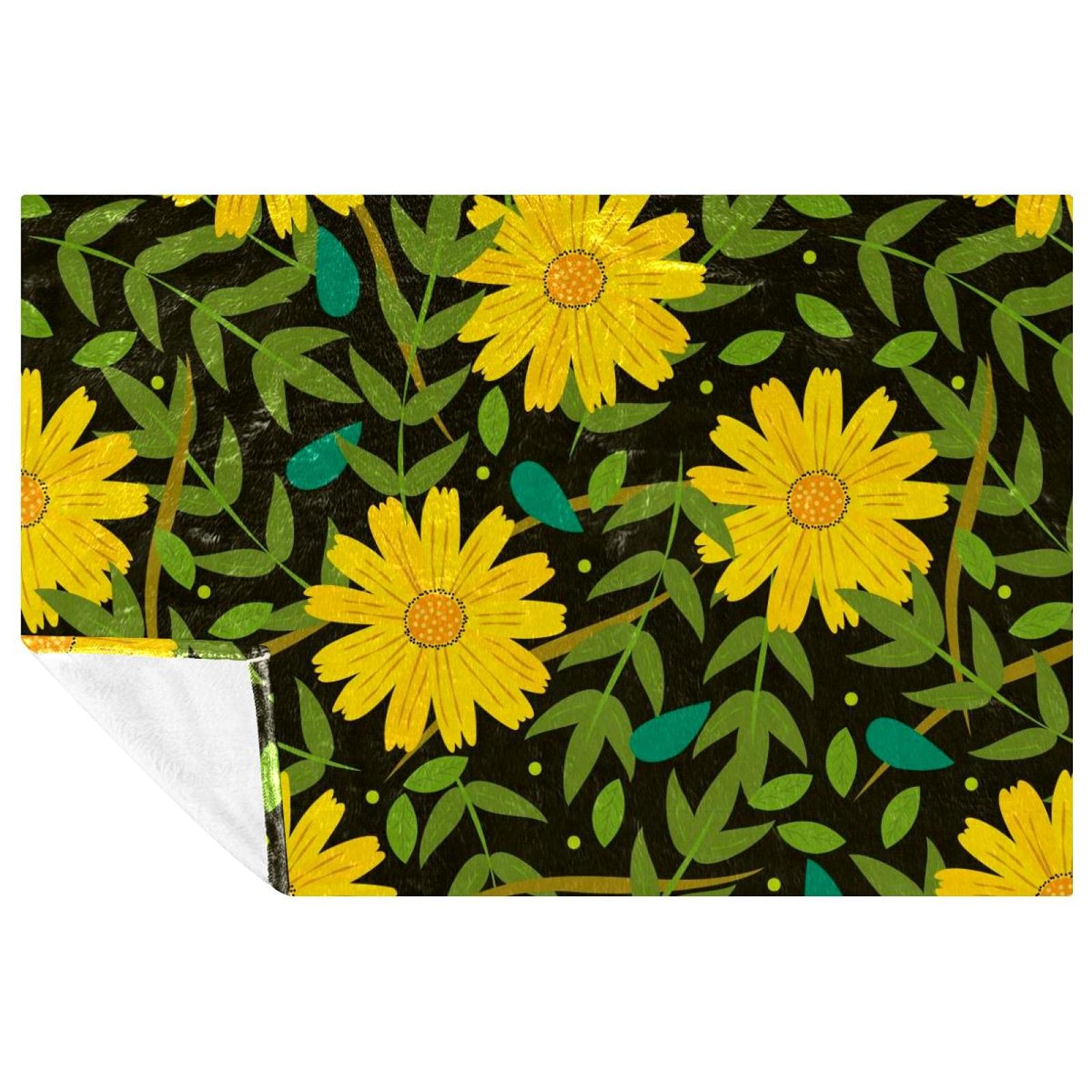 Couverture douce pour camping et pique-nique - Plaid chaud fleuri pour vos sorties nature