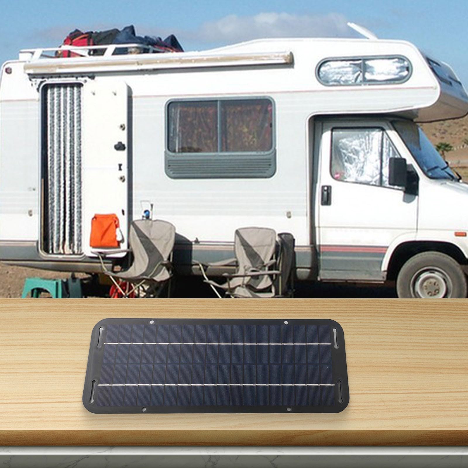 30 W Solarpanel, 12 V Batterie, Erhaltungsladegerät mit USB-Ausgang für Auto, Boot, Wohnmobil, Motorrad, Fahrzeug, wasserdicht, IP65, PET, polykristalline Silikonzelle mit Saugnäpfen, Lade-Kit