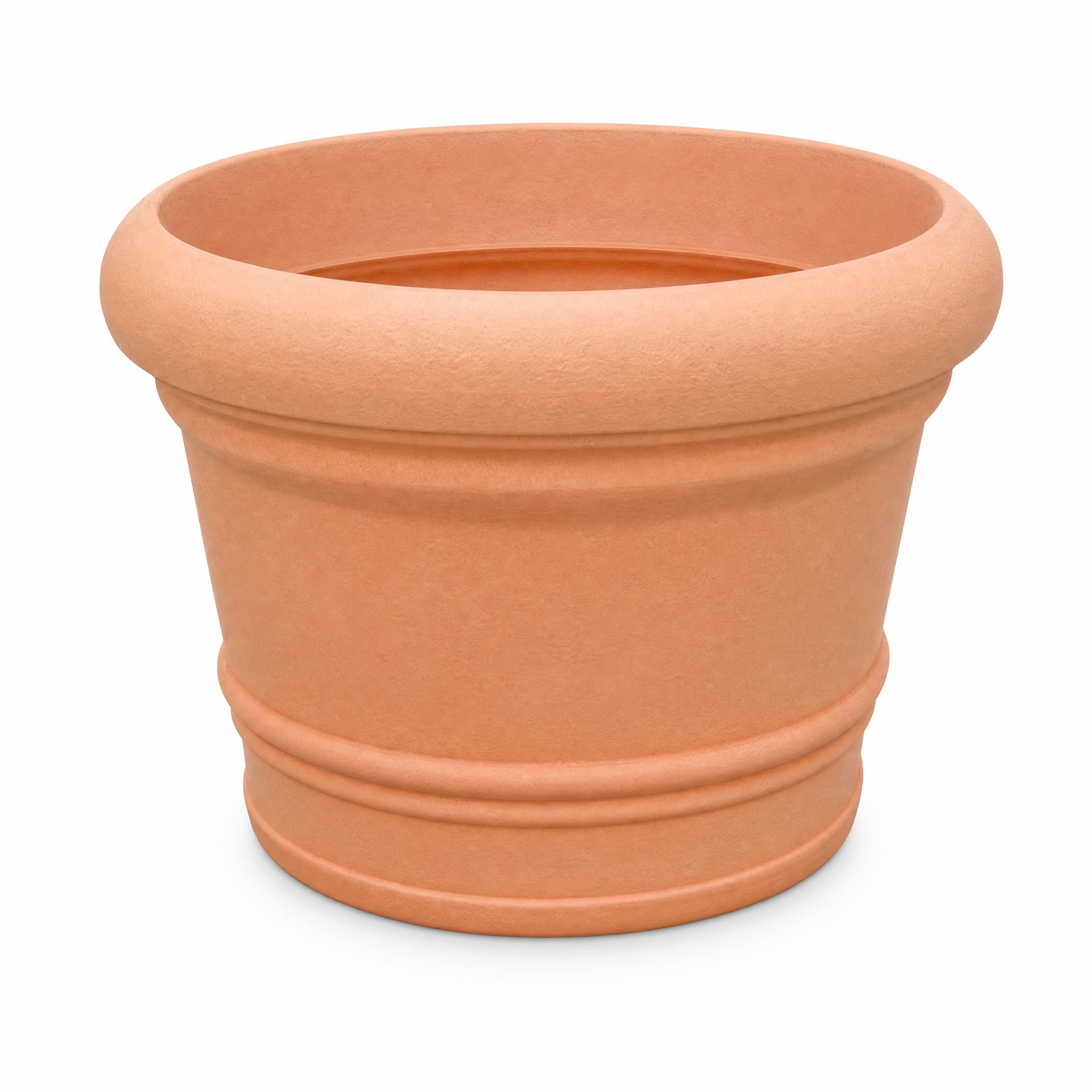 Pflanzkübel groß außen, Ø 60 cm, Kunststoff Terrakotta-Optik | Frostsicherer Blumenkübel für drinnen und draußen – wetterfest, lichtecht und bruchsicher für Garten, Balkon & Terrasse