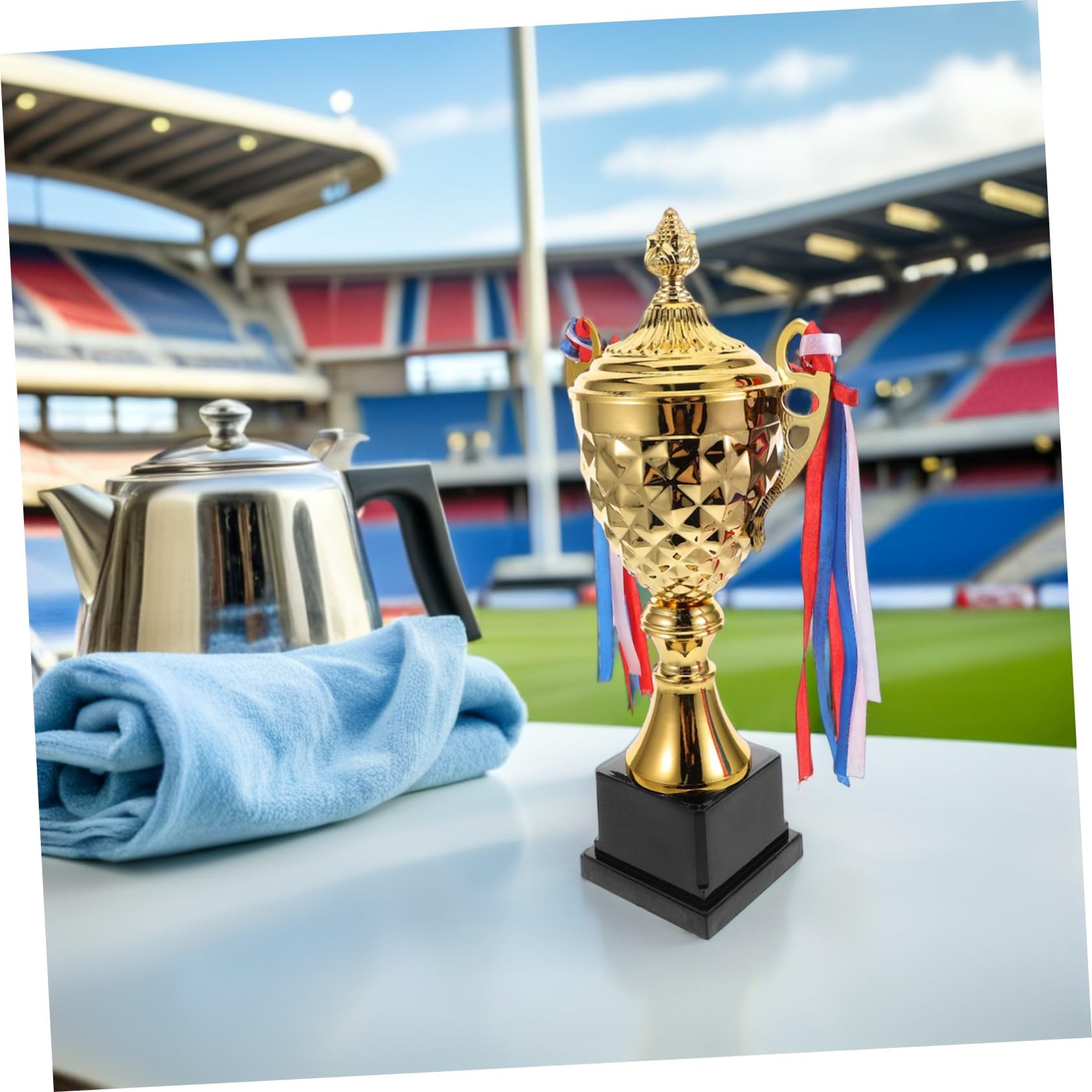 BESPORTBLE Großer Metall-Pokal Sports Trophy Cup Gold Glänzend für Fußball Basketball Golf Gewinner Turniere Teamwettbewerbe Festival und Party Auszeichnung