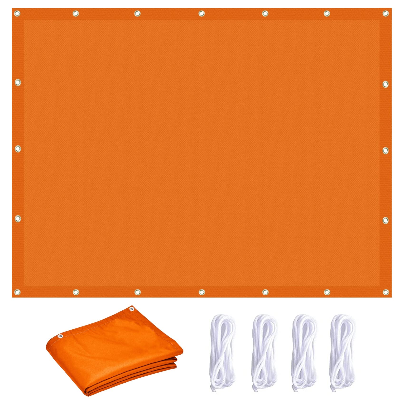 Sun Shade Sail Rectangle 2 x 2.5 m Weather Resistant Durable Perfect Canopy Outdoor Waterproof with Mounting Ropes for Patios Backyard Outdoor Garden, Orange — image 1