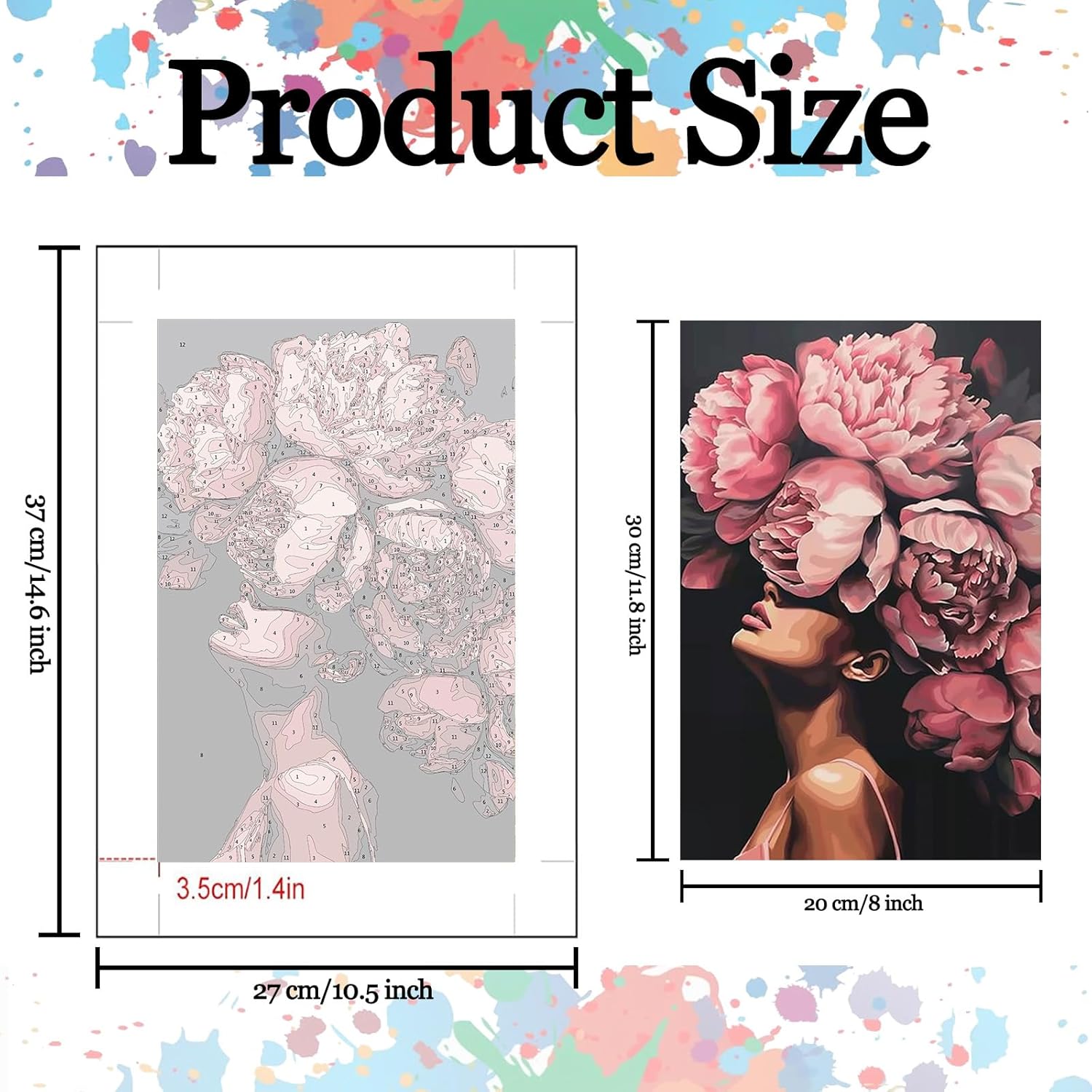 6 Pack Fashion Woman Paint by Numbers Kit for Adults Beginners 8x12 Inch, Abstract Flower Girl Paint by Number Kits on Canvas Without Frame, DIY Acrylic Painting by Numbers for Home Wall Decor Gift