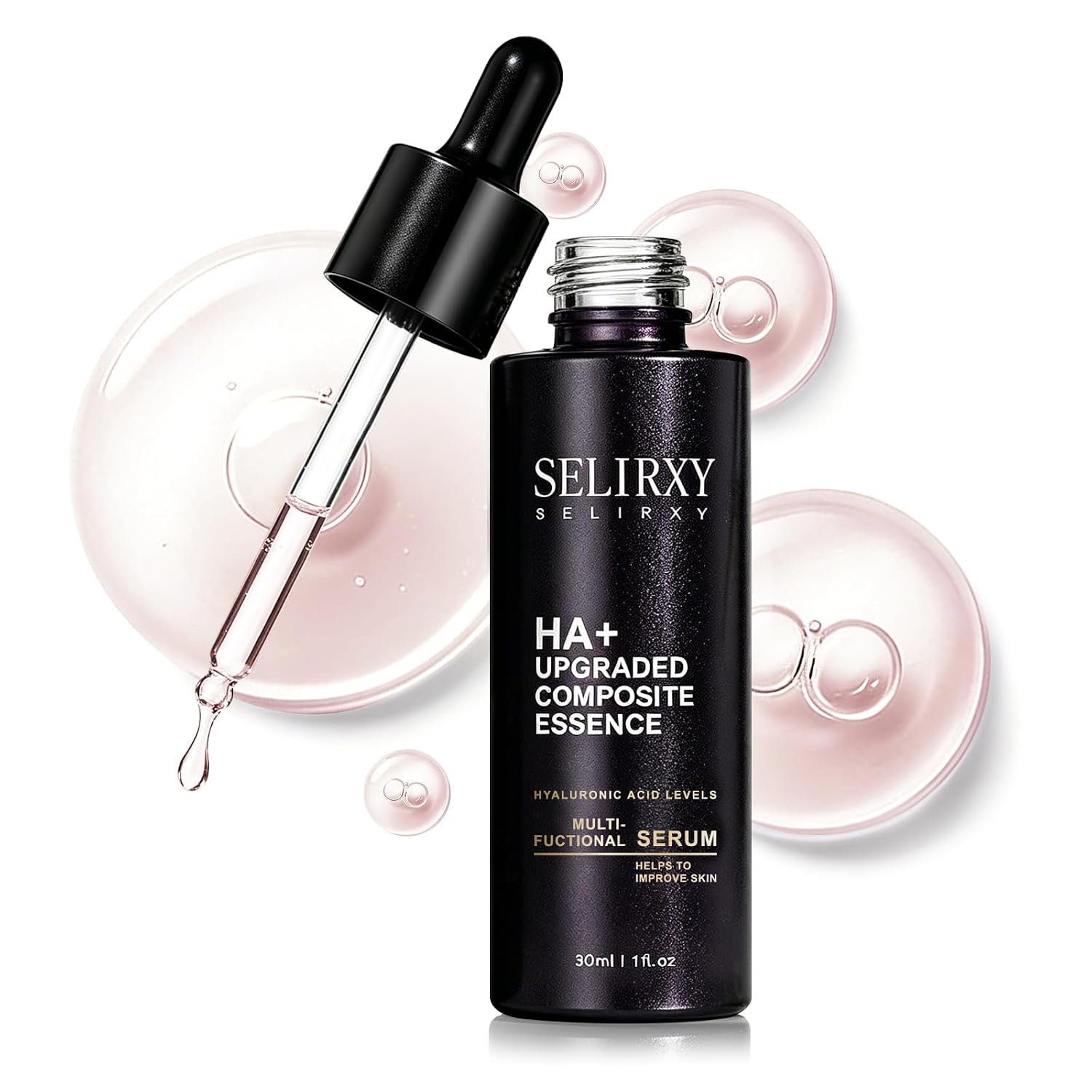 Hyaluronic Acid Serum for Face, Peptides, Black Rice Extract