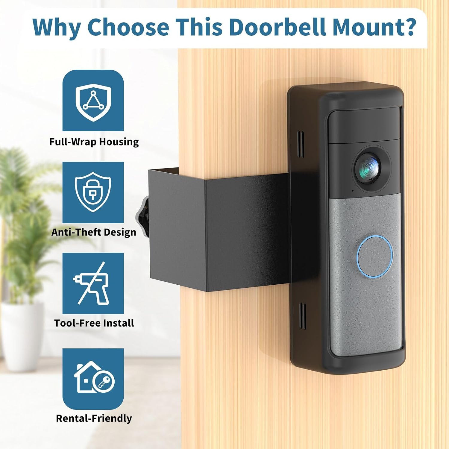 Anti-Theft Doorbell Mount for Blink/Ring Battery Doorbell/Pro/Plus(2026)