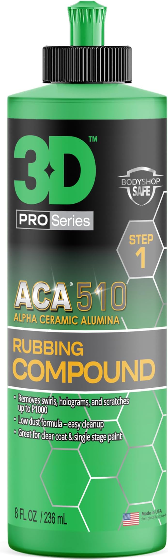3D ACA 500 X-tra Cut Compound - Alpha Ceramic Alumina - True Paint Correction - 2 Step System - Step 1-8oz