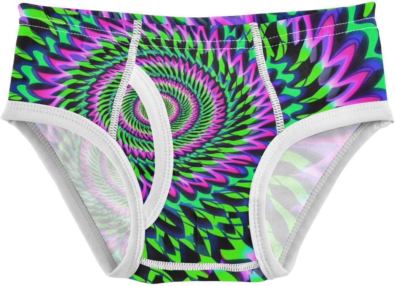 visesunny Boys Potty Training Underwear Optical Illusion Kaleidoscope Breathe Cotton Briefs Size 2T-8Y for Toddler