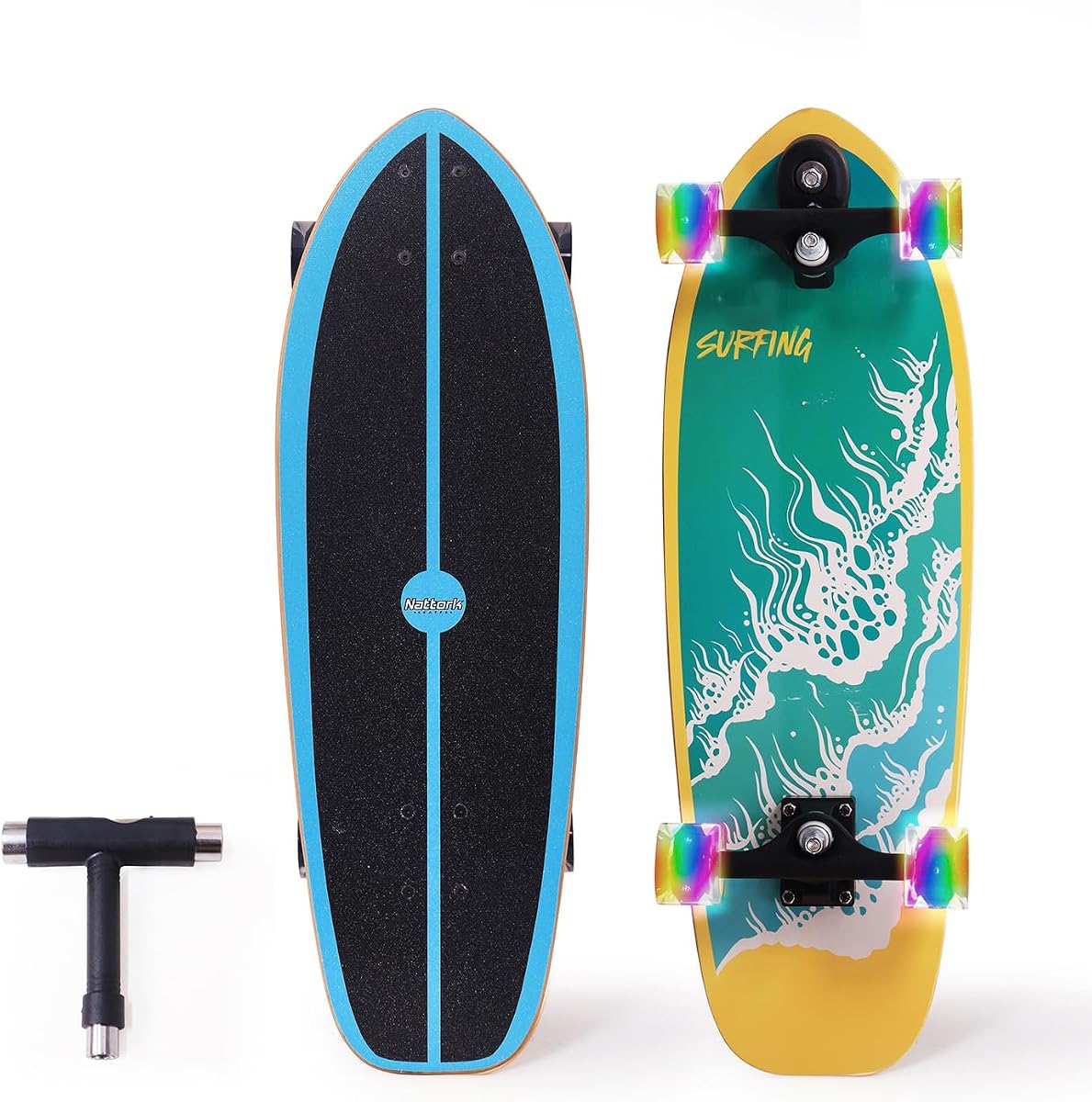 Complete Kid Skateboards 29" x 9" Youth Cruiser Skateboard for Beginners Double Kick Deck Concave Girls or Boys Skateboard