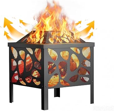 15.7 inch Small Fire Pit for Outside, Outdoor Wood Burning Fire Pit