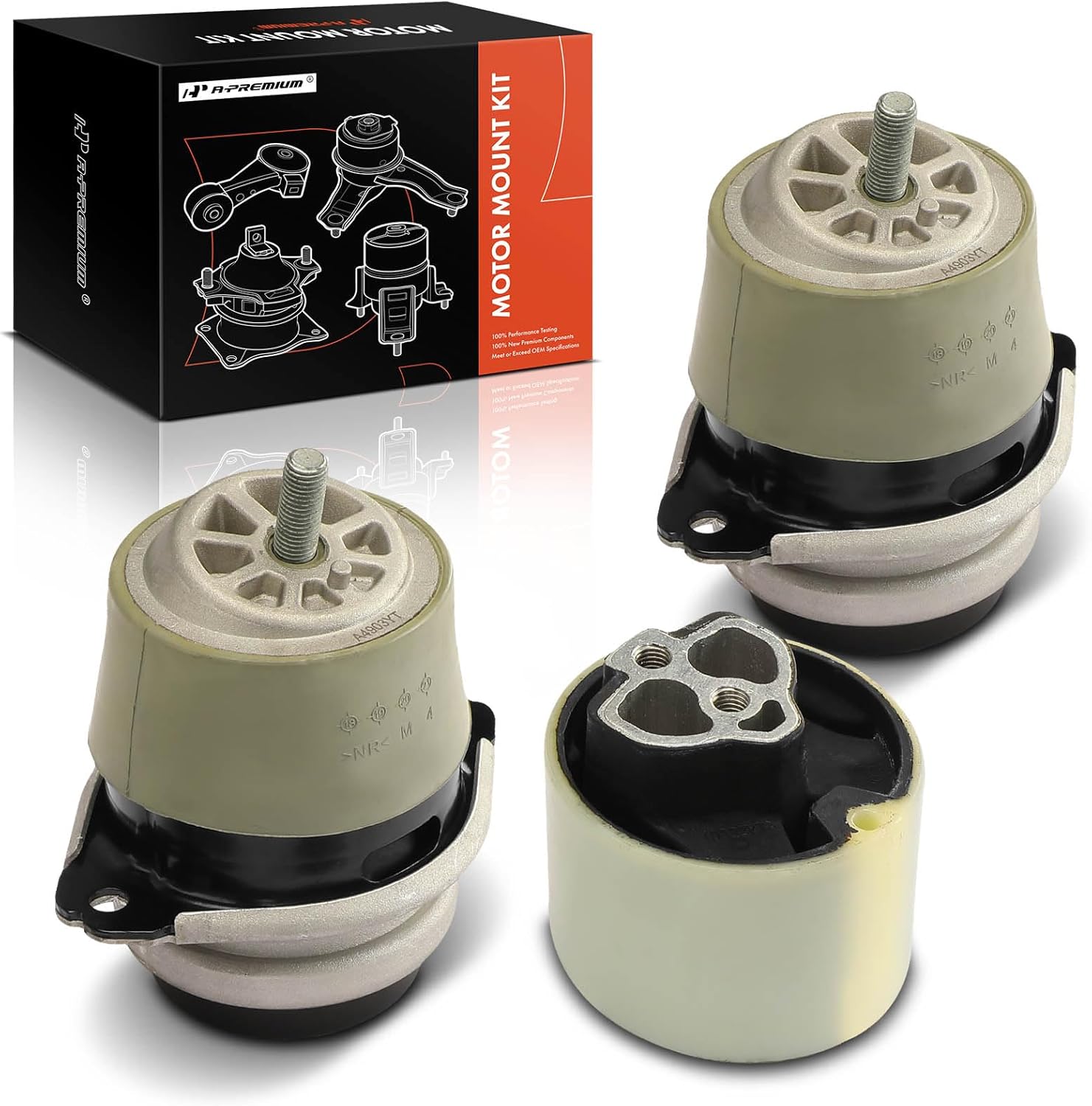 A-Premium Engine Motor Mount and Transmission Mount Kit Compatible with Volkswagen Touareg 2004-2009 & Audi Q7 2007-2010, 3.2L 4.2L, Automatic Transmission, Set of 3