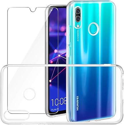 Digead Funda Huawei P Smart 2019 Carcasa + HD Suave Protectores de Pantalla, Transparente Suave TPU Gel Silicona Funda Resistente a Ara?azos Ultra Fina Transparente Case para Huawei P Smart 2019