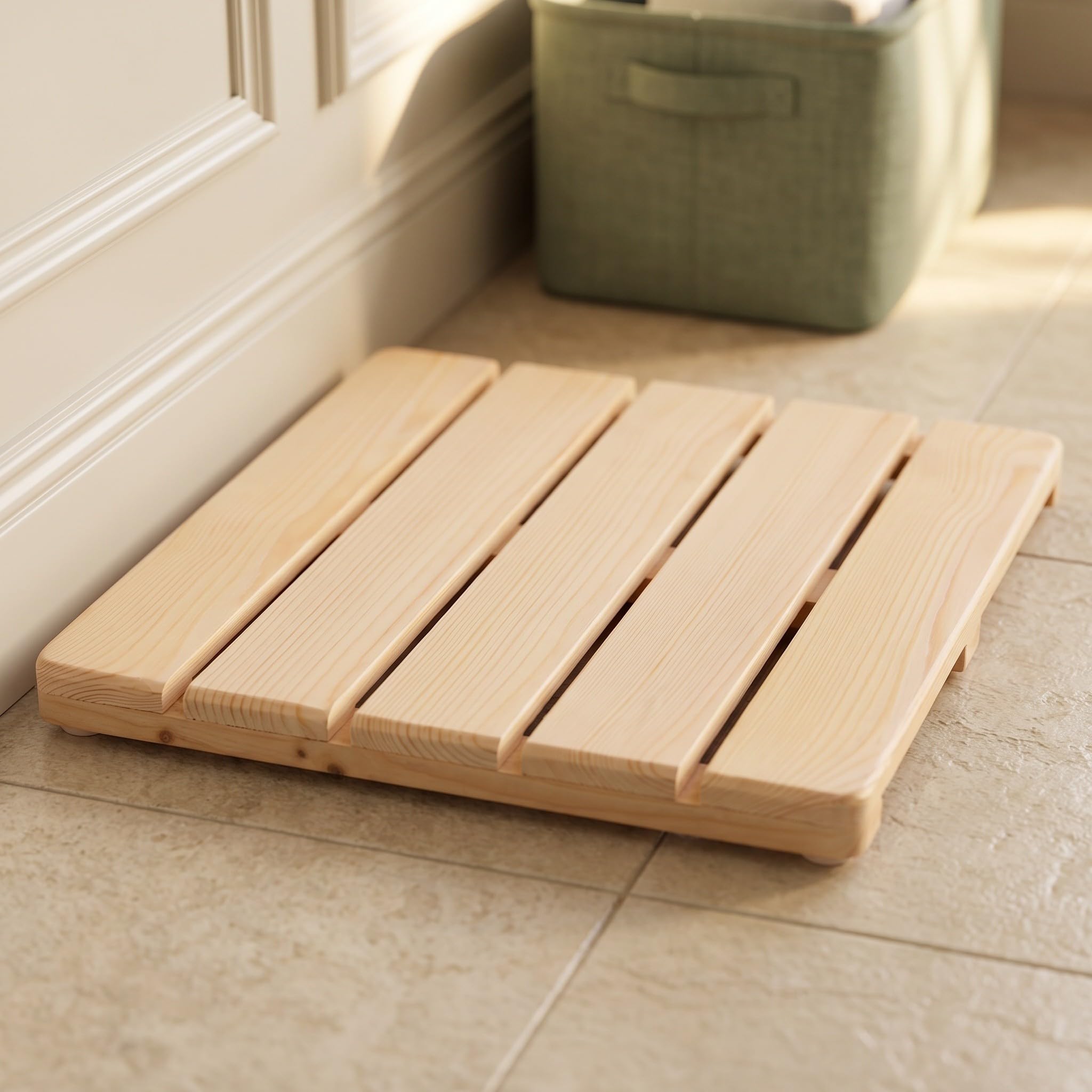 VALICLUD Tappetino Doccia in Legno Antiscivolo per Bagno, Pannelli