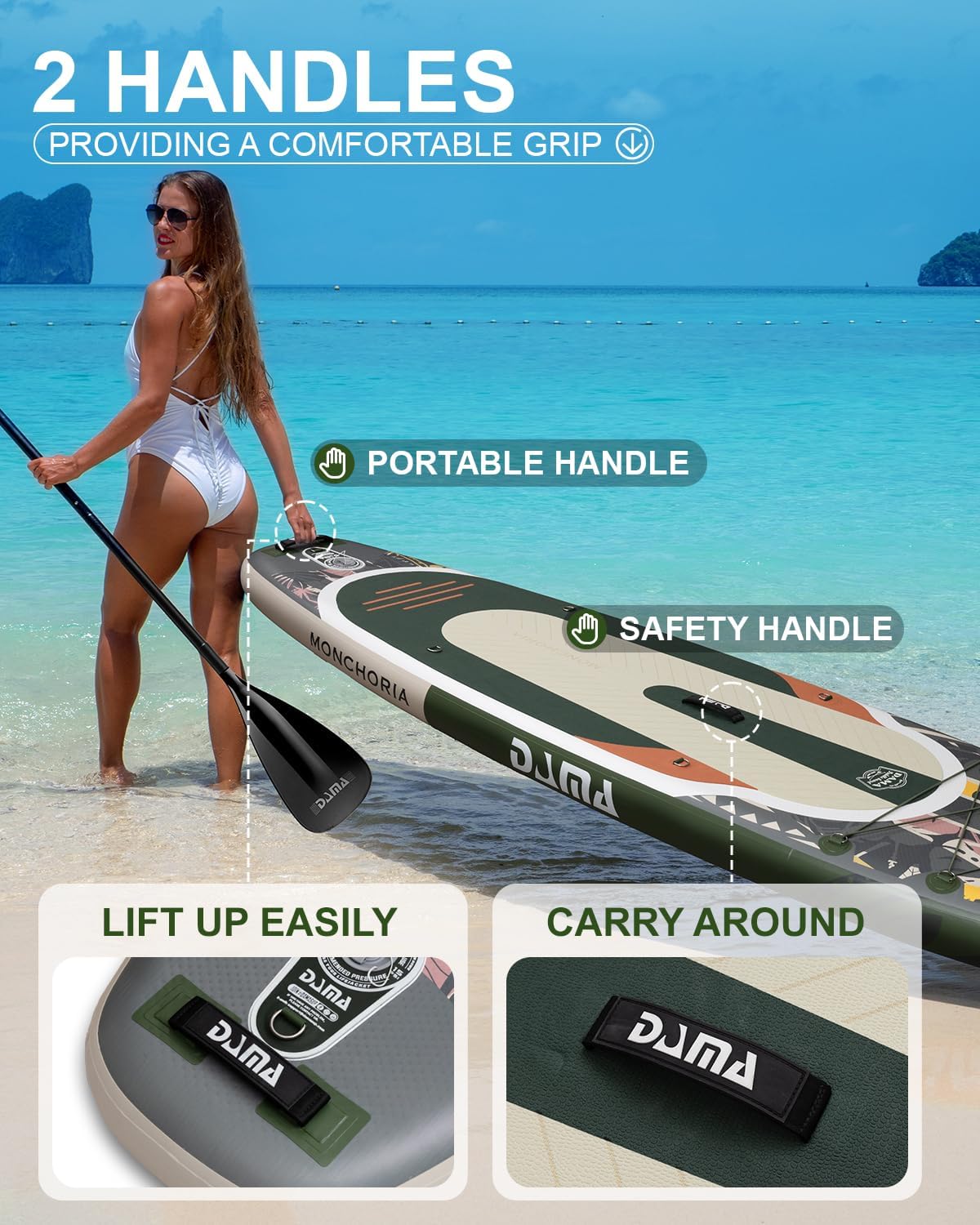 DAMA 11'*34"*6" Stand Up Paddle Board, Inflatable Paddle Board,Inflatable Paddle Boards for Adults w/a Wide, Smooth and Non Slip Deck, Versatile Styles, Suitable for Adults