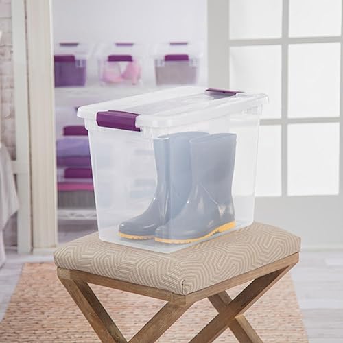 Vista 59 de Sterilite - Caja organizadora apilable de plástico transparente de 15 cuartos de galón de capacidad con tapa con trabillas (paquete de 48)