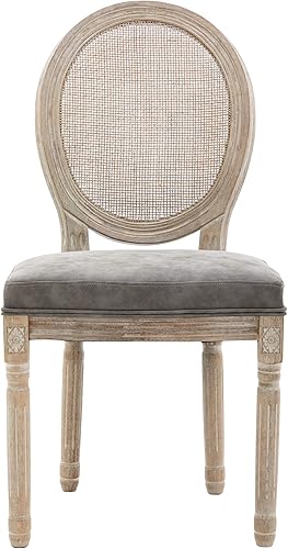 Miniatura 23 de Juego de 4 sillas de comedor de piel sintética, sillas de cocina de mediados de siglo, sillas Parsons tapizadas, sillas laterales con respaldo de