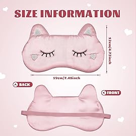 Haysandy Cute Eye Mask for Sleeping 3 Pieces Cartoon Dog Face Eye Cover Funny Animal Cat Sleeping Mask Soft Lightweight Night Sleep Kitty Blindfolds for Women Men Kids(Silk Cat)