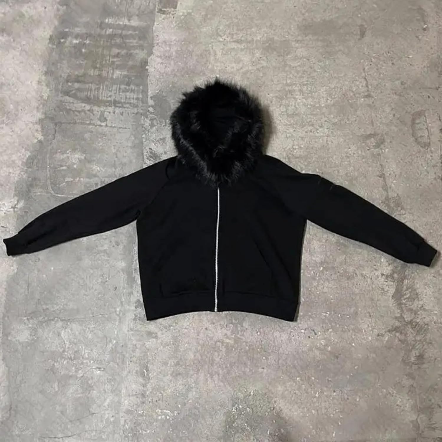 Crop Winter Coats Teen Y2k Zip Up Hoodie Fur Jackets 2000s Streetwear Emo Grunge Streetwear - Image 3