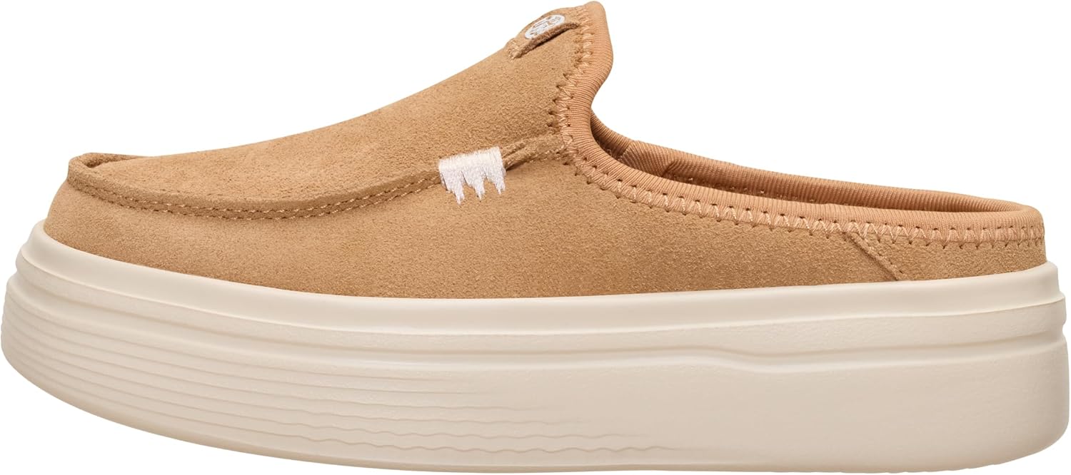 HEYDUDE Girl's Youth Austin Lift Classic Slip On Shoe | Suede Platform Mule | Lightweight Easy On Flexible Outsole