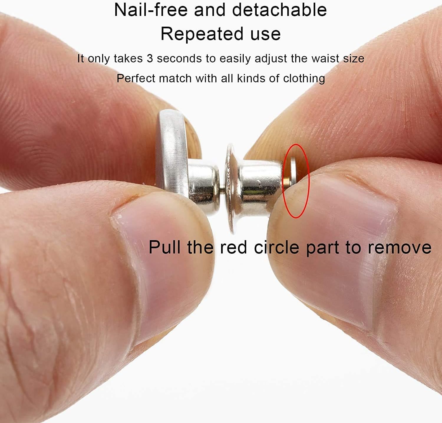 Detachable Denim Button，Instant Buttons Replacement Removable No Sew Needed 8 pcs,12pcs, 16 pcs Perfect FitI nstant Button.