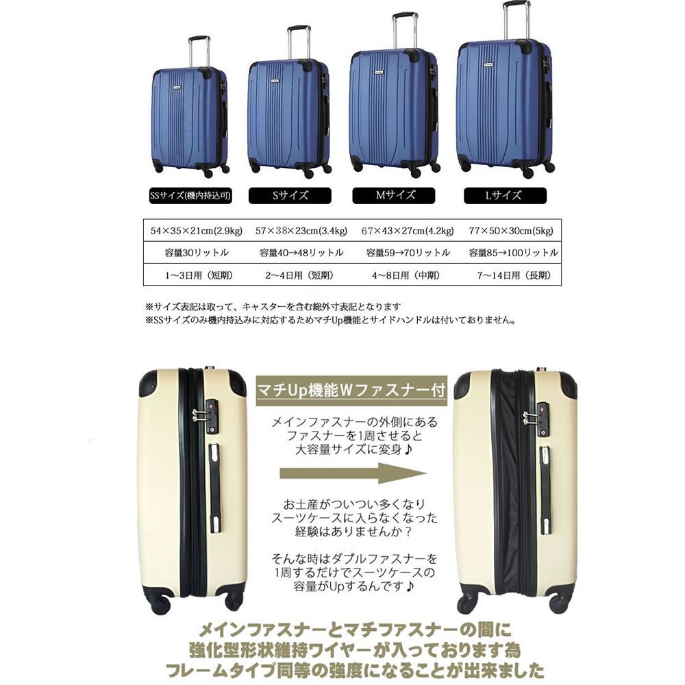 Amazon.co.jp: [BB-Monsters ビービーモンスターズ] スーツケース 軽量